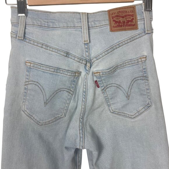 Levis Ribcage Straight Ankle Jeans Womens 25 Light Wash Button Fly Loose - Picture 8 of 8
